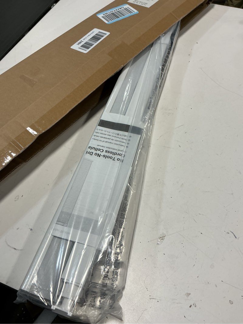 Condition photo showing Good Condition for LazBlinds Cordless Cellular Shades, No Tools No Drill Blackout Honeycomb Shades Pleated Blinds for Windows, 30'' W x 36'' H, Silver White Blackout-silver White 30'' W x 36'' H