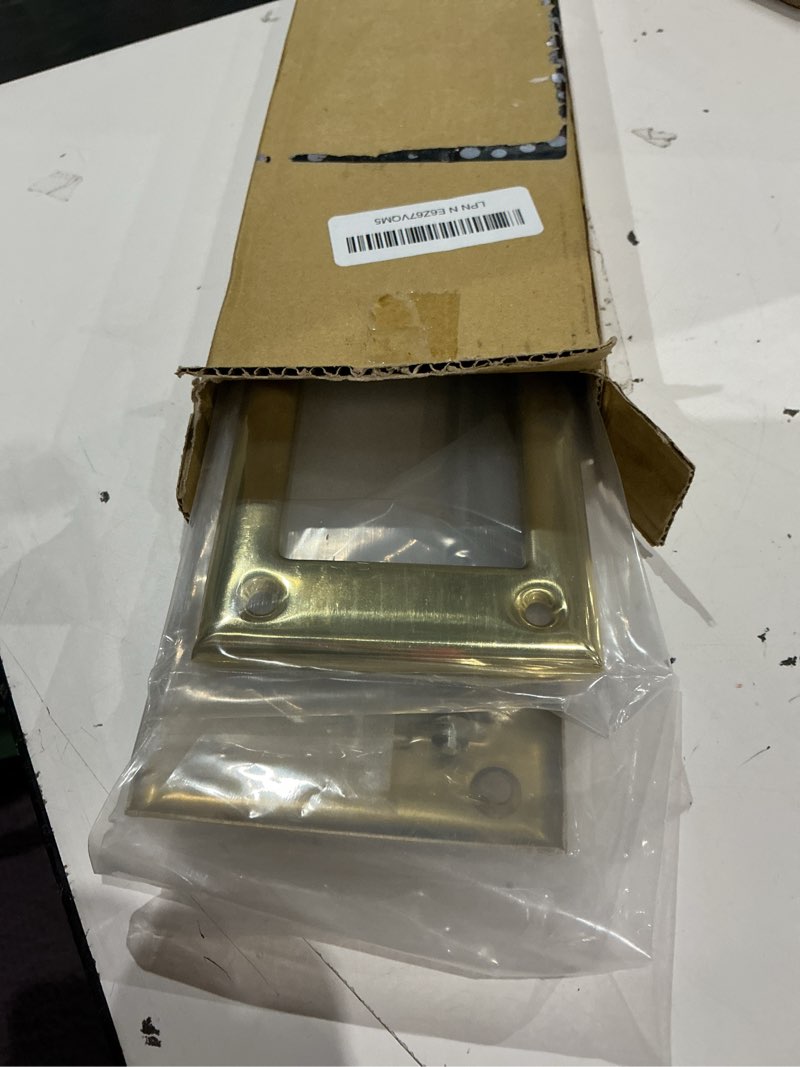 Condition photo showing Good Condition for qcaa solid brass mail slot, with solid brass interior frame, 13" x 3.625", polished brass, 1 pack, made in taiwan 1pack(polished brass) polished brass