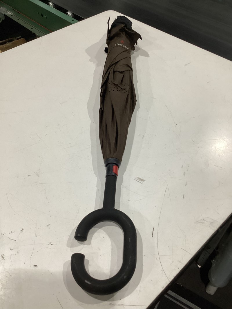 Condition photo showing New/Like New for sharpty 48 inch large inverted reverse umbrella with c-shaped handle, windproof double layer upside down car rain umbrellas for men women