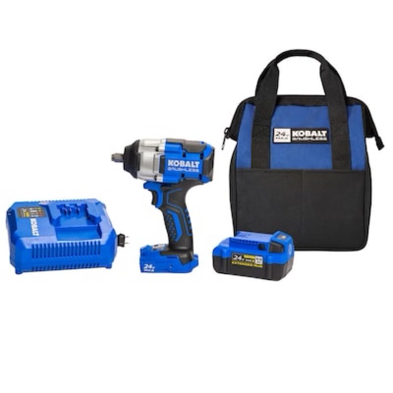 Kobalt 24-volt Variable Speed Brushless 1/2-in Drive Cordless Impact Wrench ( Battery Included )