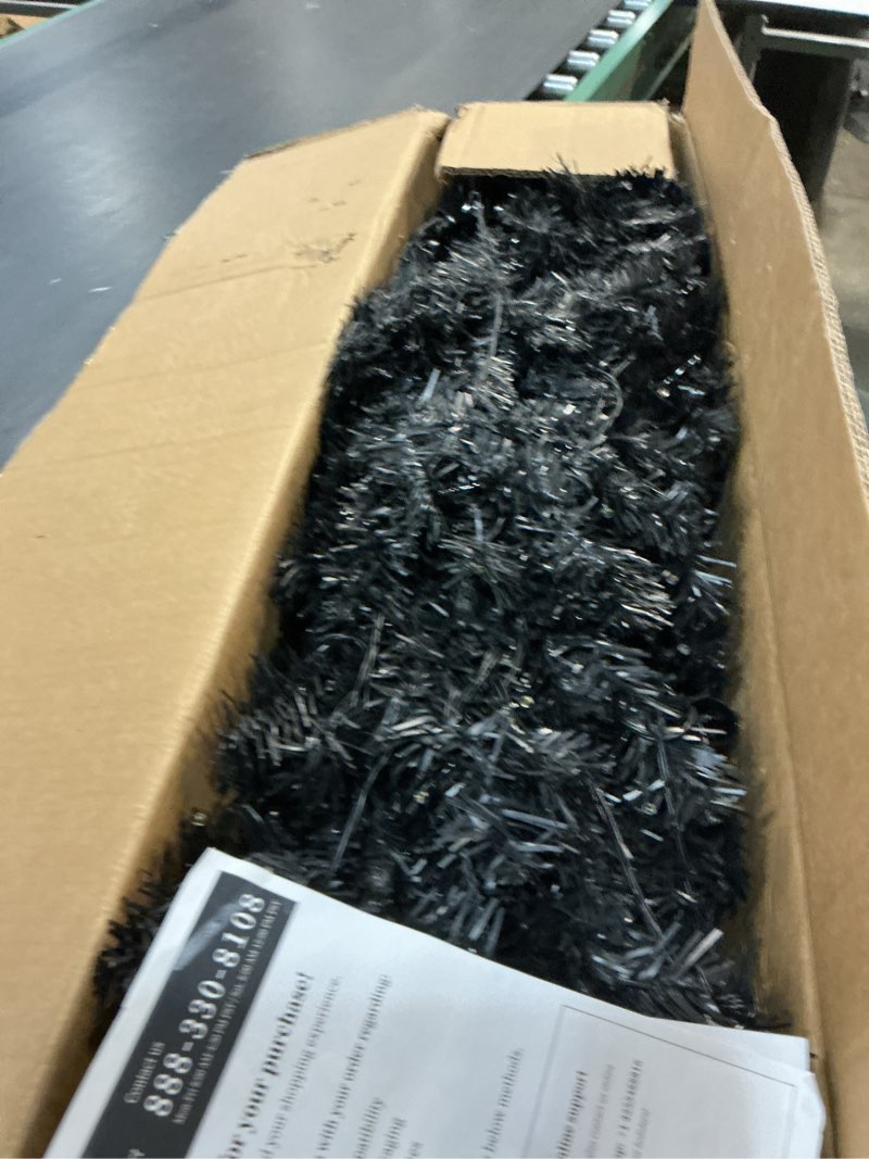 Condition photo showing Good Condition for 3ft Prelit Black Halloween Nightmare Before Christmas Tree with 50 Orange Led Lights,Tinsel Light Up Tree, Xmas Lighted Pencil Tree with 158 Tips,Spider Ornament,Metal Stand,Plug-in Black 3ft