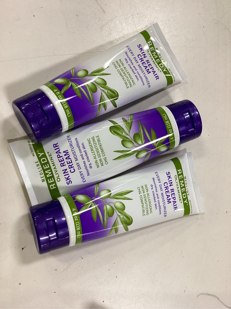 Condition photo showing New/Like New for Medline Remedy Skin Repair Cream, 4 oz Tubes (3 Pack) Scented 4 Fl Oz (Pack of 3)