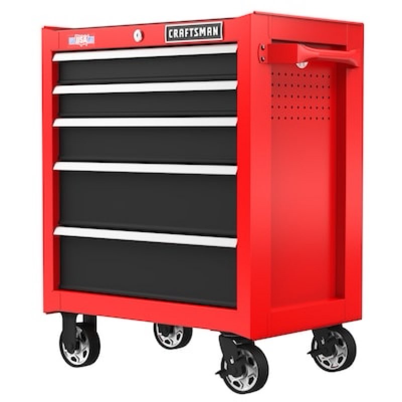 craftsman 2000 series 26.85-in w x 34.27-in h steel rolling tool cabinet ( red )