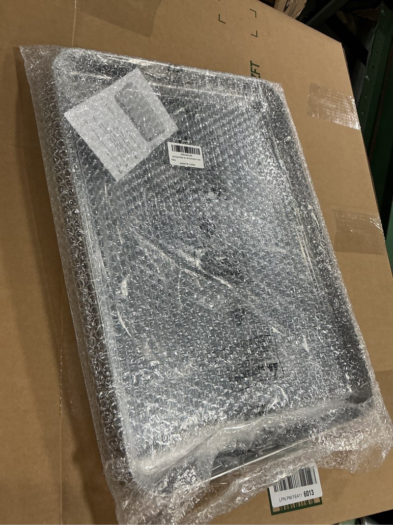 Condition photo showing Good Condition for Baking Sheets Set of 2, Bastwe 20 inch Stainless Steel Bakeware Baking Pans, Healthy & Nontoxic & Rustproof & Easy Clean & Dishwasher Safe