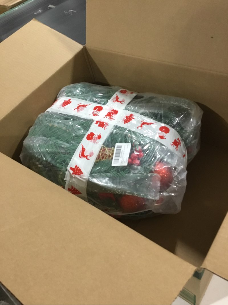 Condition photo showing Good Condition for Christmas Garland with Lights, 9FT Lighted Christmas Garland with 30 LED, Prelit Garland Battery Operated Garland Christmas Decorations for Stairs Railing Fireplace Mantle Front Door Porch Home 6#