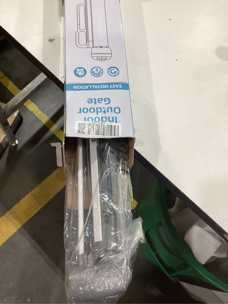 Condition photo showing Good Condition for Babepai Baby Gate for Stairs No Drill, Punch Free Retractable Baby Gates Extends to 54" Wide 34" Tall, Reractable Dog Gate for Doorways, Stair Gate for Outdoor, Indoor, Hallways, Deck, Porch A-grey 34" Tall x 54" Wide-No Drilling