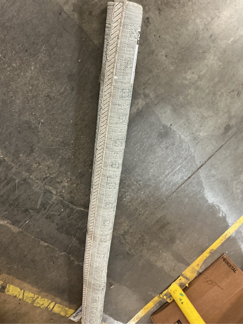 Condition photo showing Good Condition for jonathan y boho medallion indoor outdoor area rug 8x10 gray/teal, rozetta textured weave for backyard, patio, porch, easy-cleaning, high traffic, pet-friendly, non-shedding (smb102c-8) gray/teal 7'9" x 10' (rectangular)