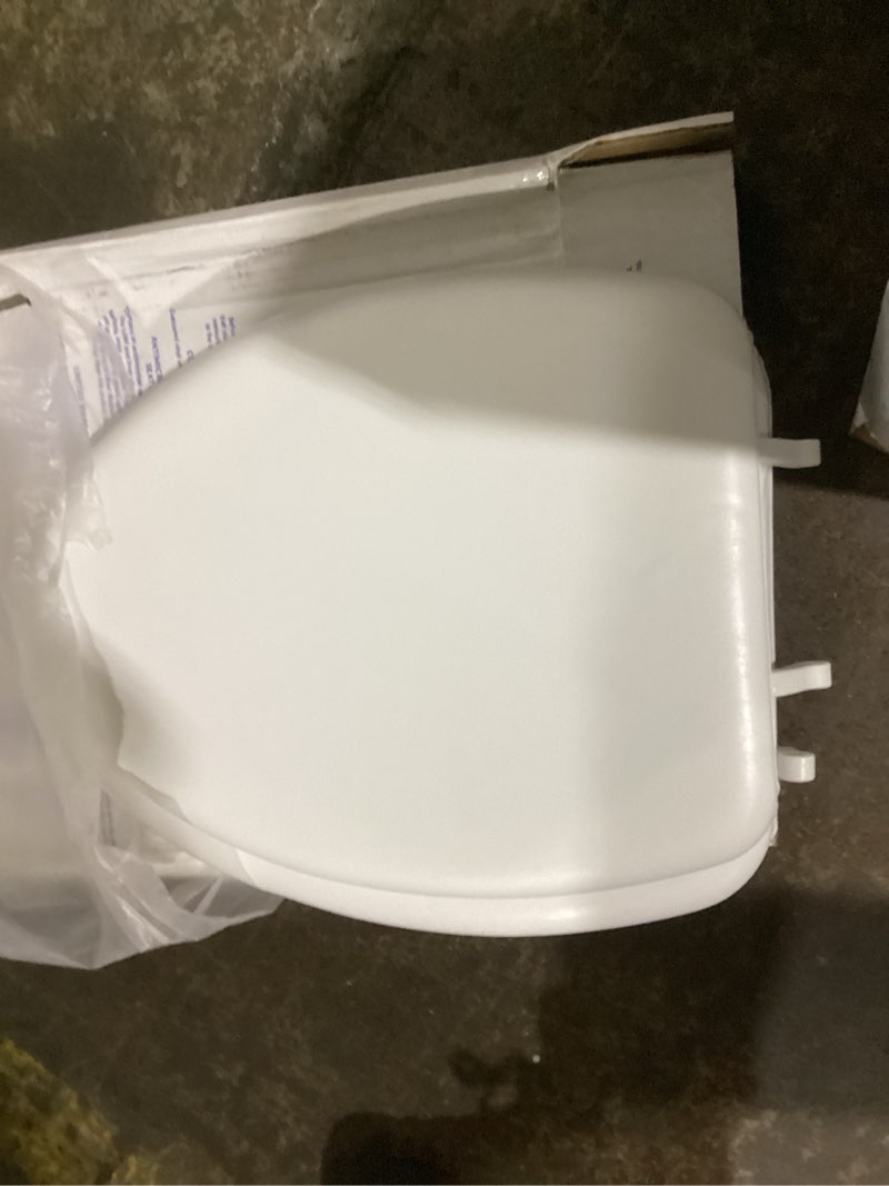 Condition photo showing Good Condition for mayfair by bemis eden cushioned vinyl white elongated padded toilet seat