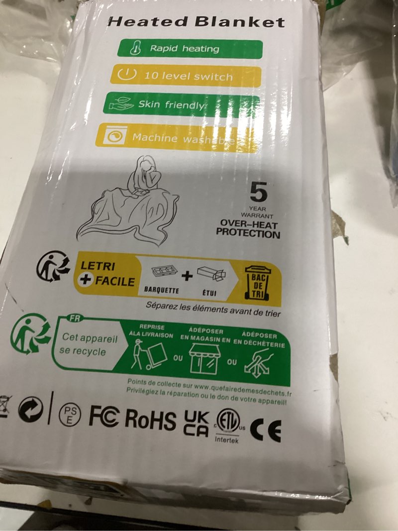 Condition photo showing New/Like New for Cushious Electric Heated Blanket Throw 50''x60''Size Faux Fur Heating Blanket 10 Heating Settings, 1