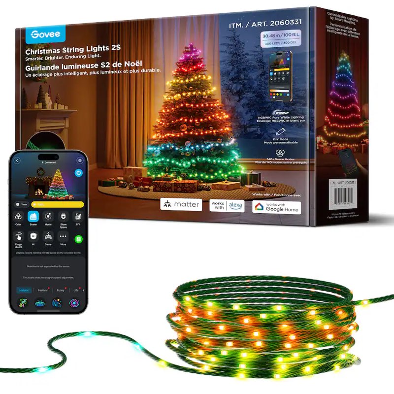 Govee - 99ft Christmas String Lights 2S - Green