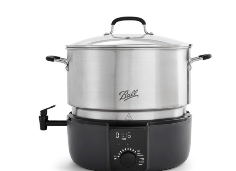 Ball EasyCanner Electric Water Bath Canner, 21-Quart Capacity, Automated Heating, Multicooker & Stea