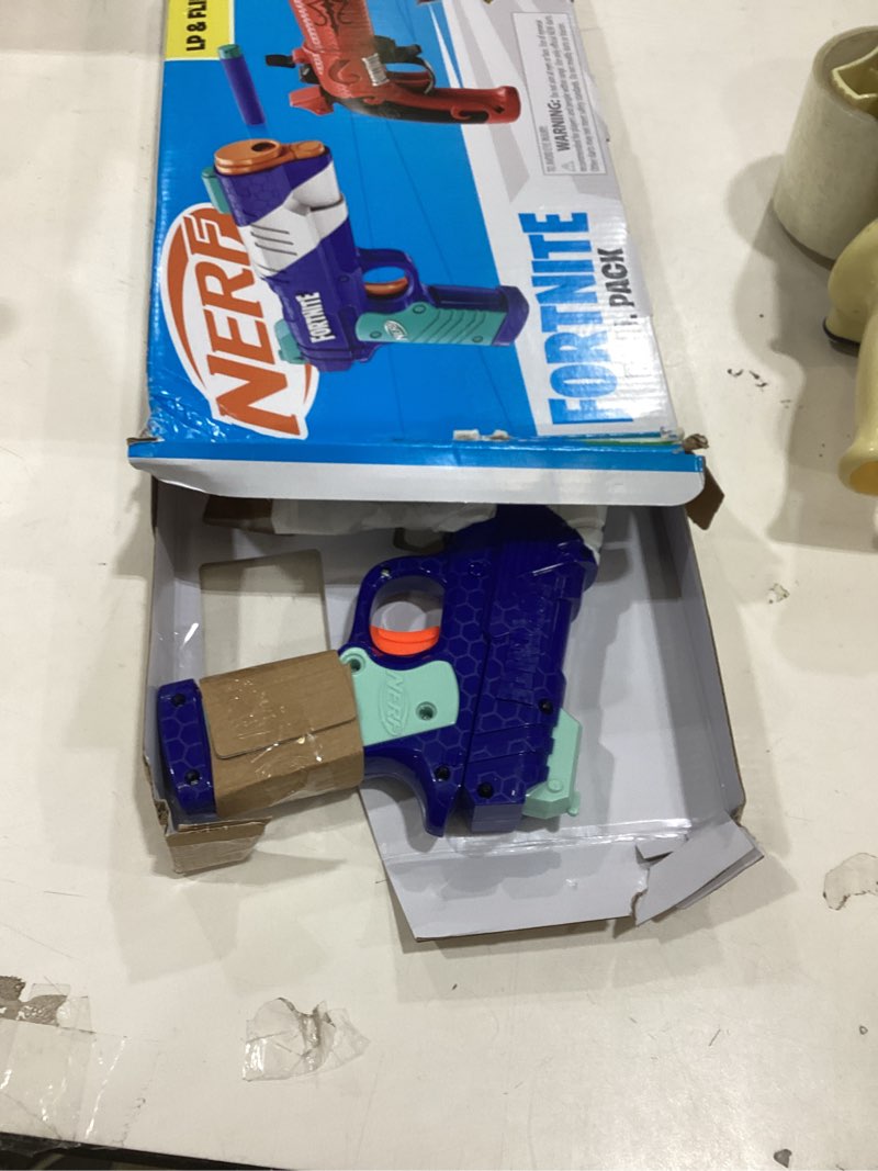 Condition photo showing New/Like New for NERF Fortnite Dual Pack Includes 2 Blasters (Flint-Knock & LP) and 6 Elite Foam Darts