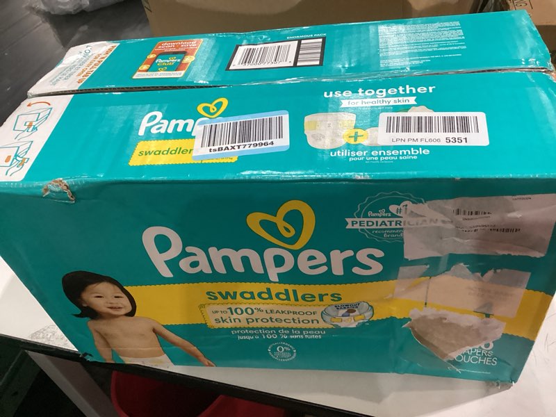 Condition photo showing Good Condition for Pampers Swaddlers Diapers, Size 4 (15-34 lbs), 120 Count, Absorbent, Keeps Baby Dry and Comfortable, Skin Safe Disposable Baby Diaper (Packaging May Vary) Size 4 120