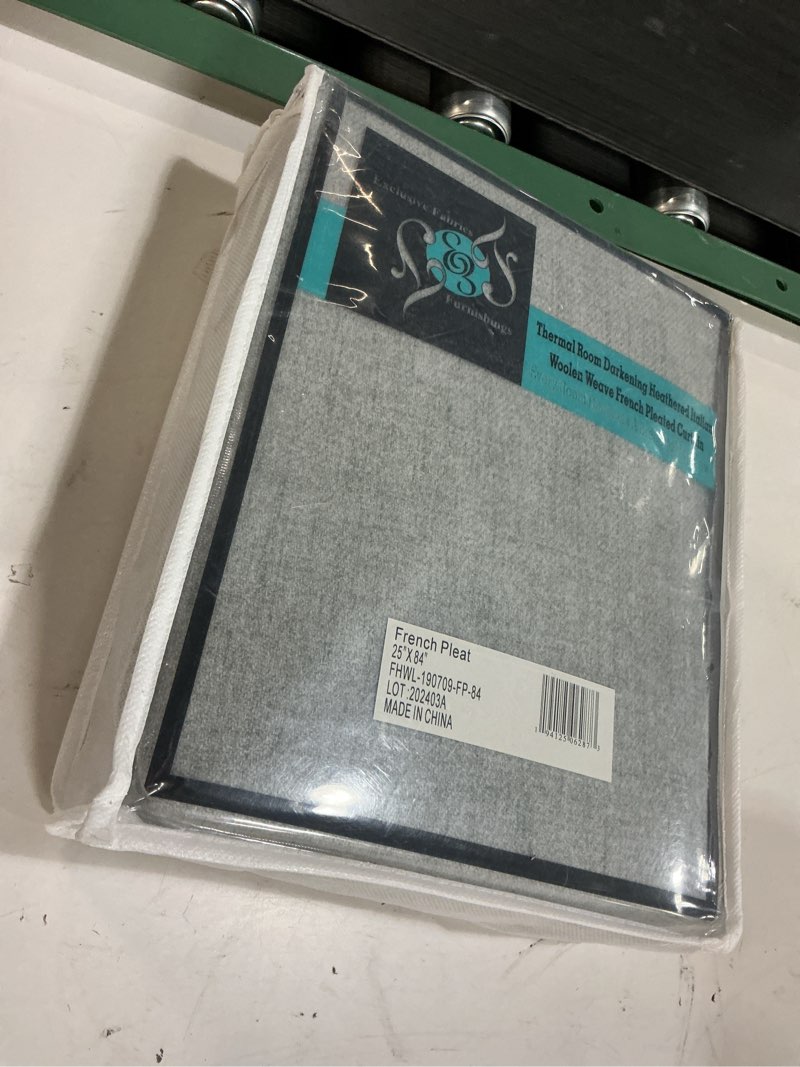 Condition photo showing New/Like New for eff thermal room darkening woolen pleated 1 window curtain panel, steely gray