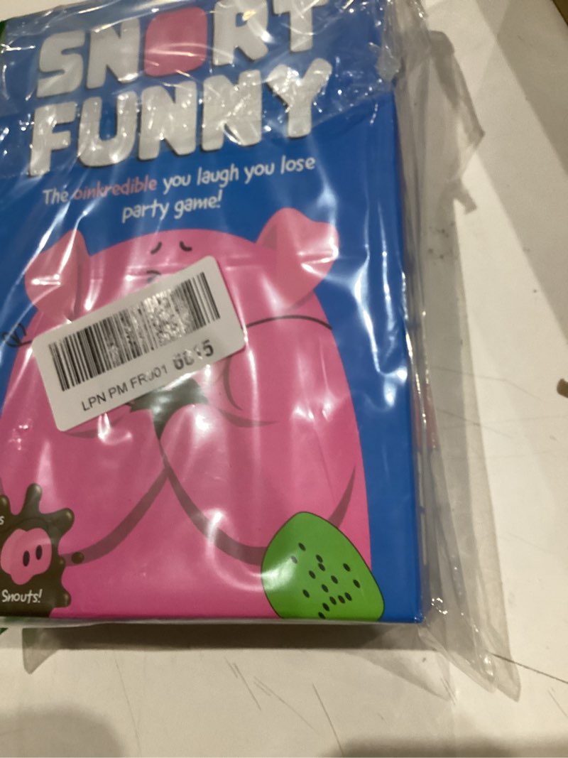 Condition photo showing Good Condition for Snort Funny – The Oinkredible You Laugh You Lose Party Game, Family Games for Kids and Adults w/ 150 Challenge Cards, 5 Pig Snouts & Mud Tokens, Funny Games for Friend & Family, 4-8 Players, Ages 8+