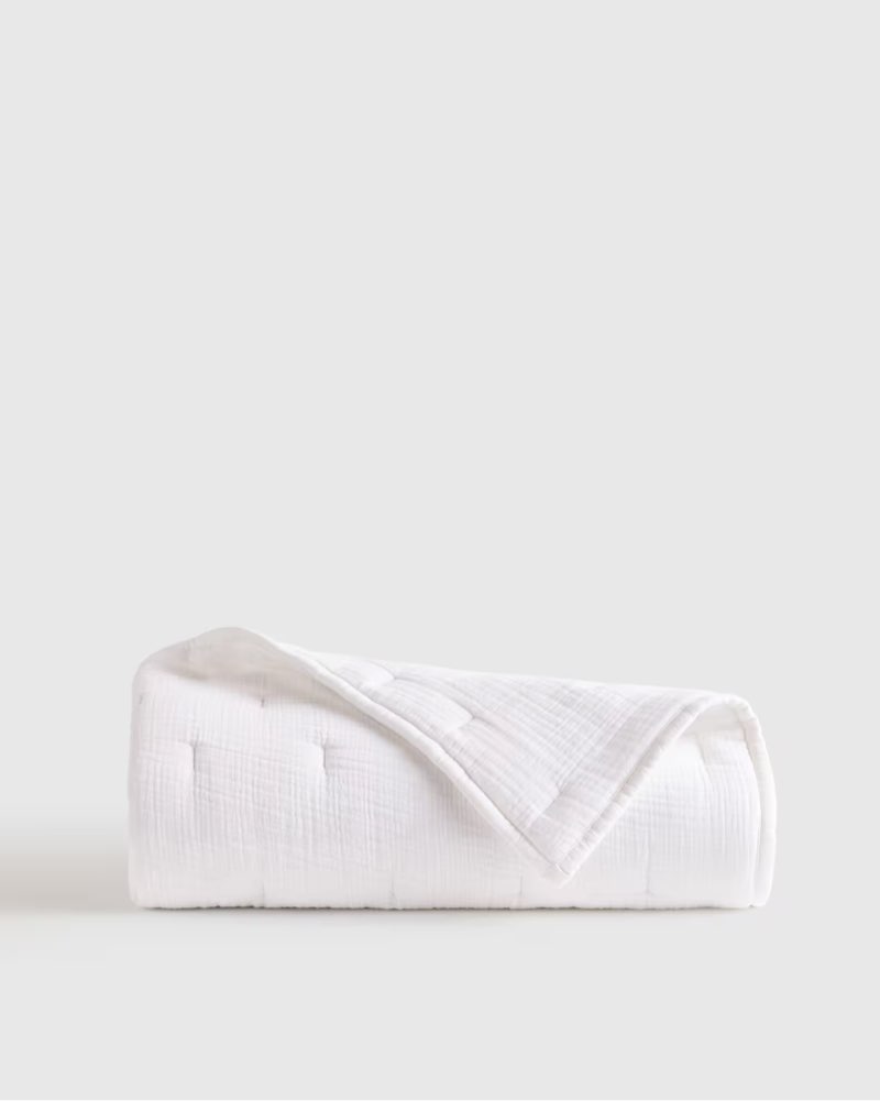 Quince Organic Cotton Gauze Toddler Quilt white/queen
