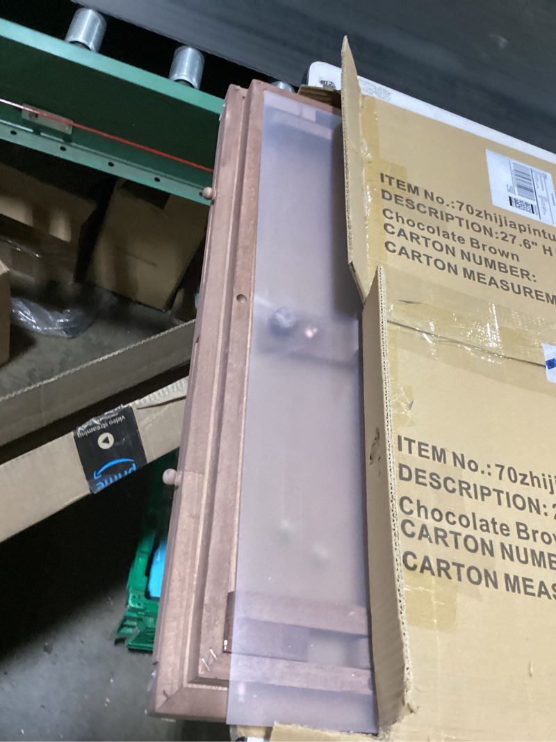 Condition photo showing As Is for teakmama 27.6" h tall puzzle board 1500 piece puzzle table with legs, 4 drawers, 34.3" w x 26.5" d large wood folding jigsaw puzzle board with cover for adults, chocolate brown chocolate brown 1500pc