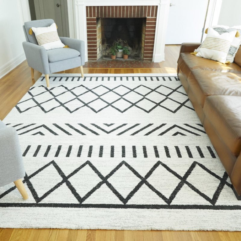 Elle Geometric Cream Area Rug sizs 8x10