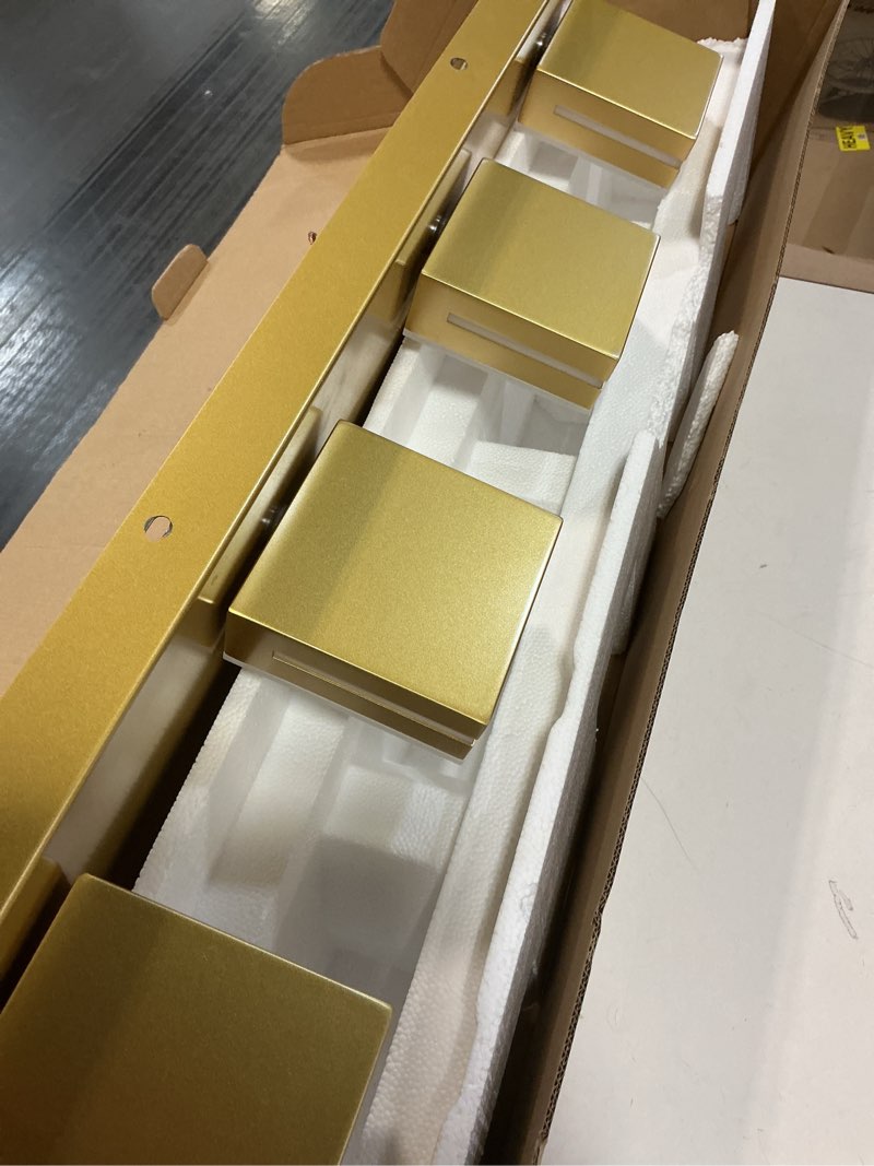 Condition photo showing Good Condition for SineRise LED Modern Bathroom Vanity Light Fixtures (4-Light, 30-Inch)(5CCT, Dimmable), Matte Gold Modern Acrylic Bathroom Wall Lighting Fixtures Over Mirror (3000K/3500K/4000K/5000K/6000K) Matte Gold 4-Light