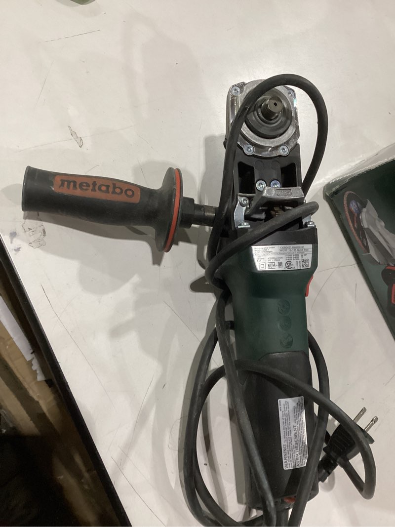 Condition photo showing As Is for Metabo WEVF 10-125 Quick INOX 4-1/2"/5" Flat Head Grinder 10.0 Amp with Variable Speed