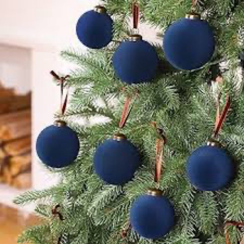 blue velvet tree ornaments 15 count 