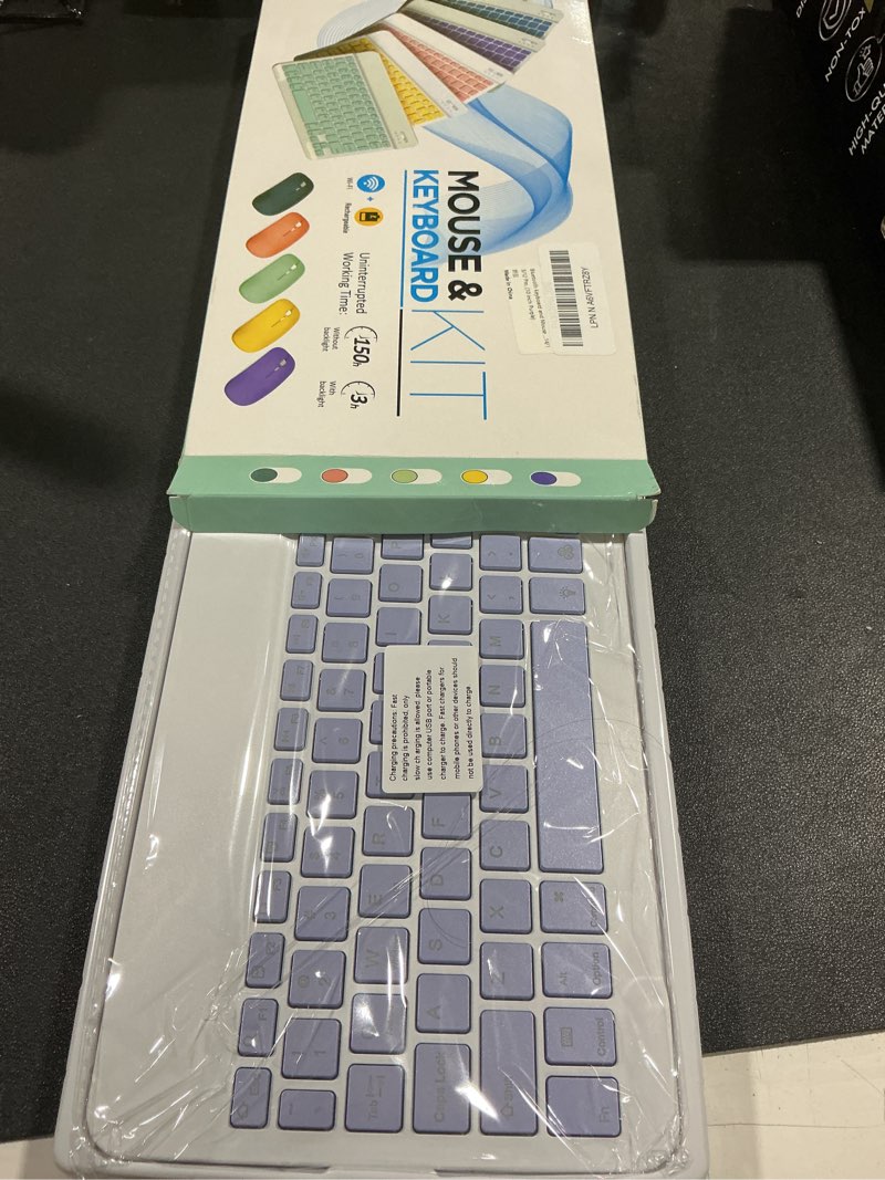 Bluetooth Keyboard and Mouse Combo for iPad - Rechargeable Wireless Keyboard & Mouse with 7-Color Ba