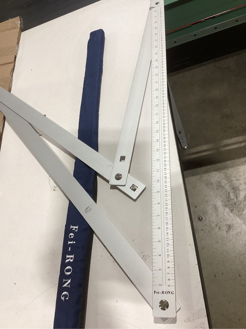 Condition photo showing Good Condition for 36 aluminum folding square | adjustable 45° & 90° angles for framing/roofing/staircases | professional woodworking & construction triangle ruler tool 36"triangle ruler - silver