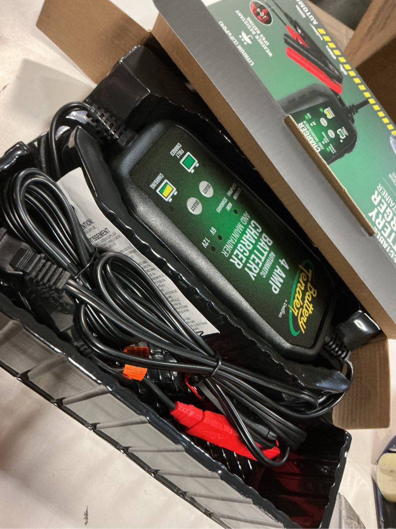 Condition photo showing Good Condition for Battery Tender 4 AMP Battery Charger and Maintainer - Automotive Switchable 12V or 6V Smart Automatic for Cars SUVs and Trucks - Lead Acid, AGM, Gel, & Lithium Battery Charger - 022-0209-BT-WH