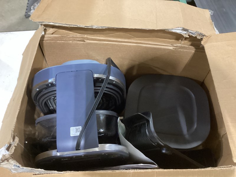 Condition photo showing As Is for Ninja Crispi Pro 6-in-1 Glass Air Fryer | 6qt & 2.5qt Glass Containers with Storage Lids | Non-Toxic | Meal Prep, Microwave, Freezer & Dishwasher Safe | Air Fry, Bake & More | Cyberspace | AS101CY
