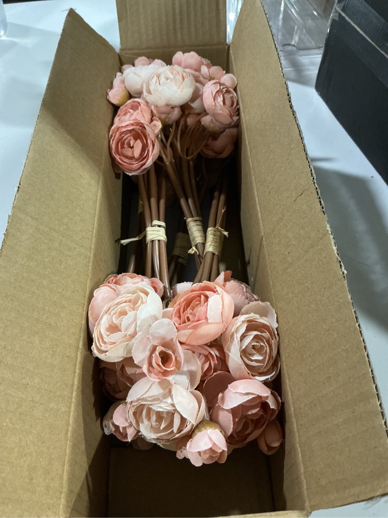 Condition photo showing New/Like New for alupssuc 30pcs ranunculus artificial flowers faux silk mini ranunculus, spring flowers artificial indoor for diy bouquets, bulk fake wedding filler flowers for bride shower decorations, dusty rose dusty rose 30