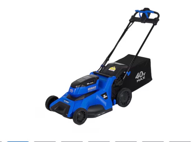 kobalt 40-volt 21-in brushless battery push lawn mower 6 ah (battery and charger included)