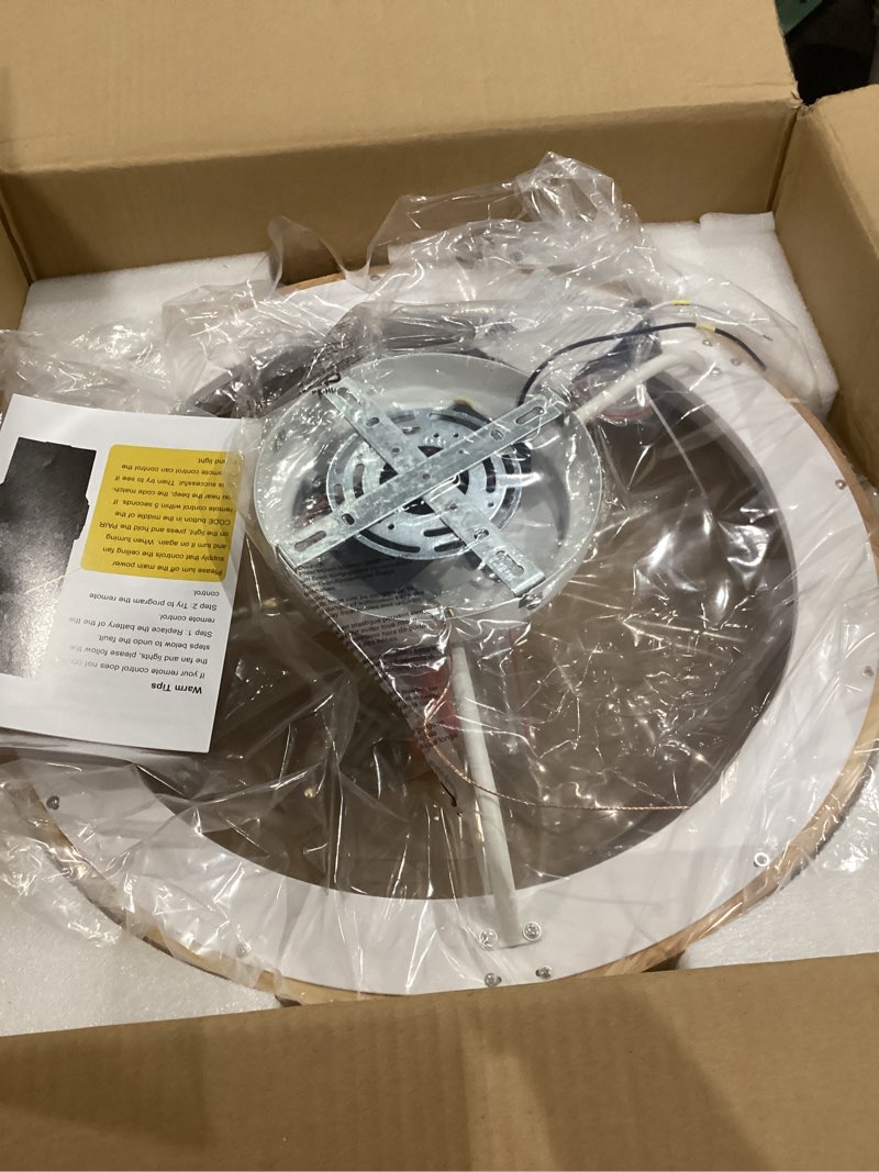 Condition photo showing Good Condition for 20'' low profile ceiling fans with lights modern flush mount wood ceiling fan and remote dimmable led
