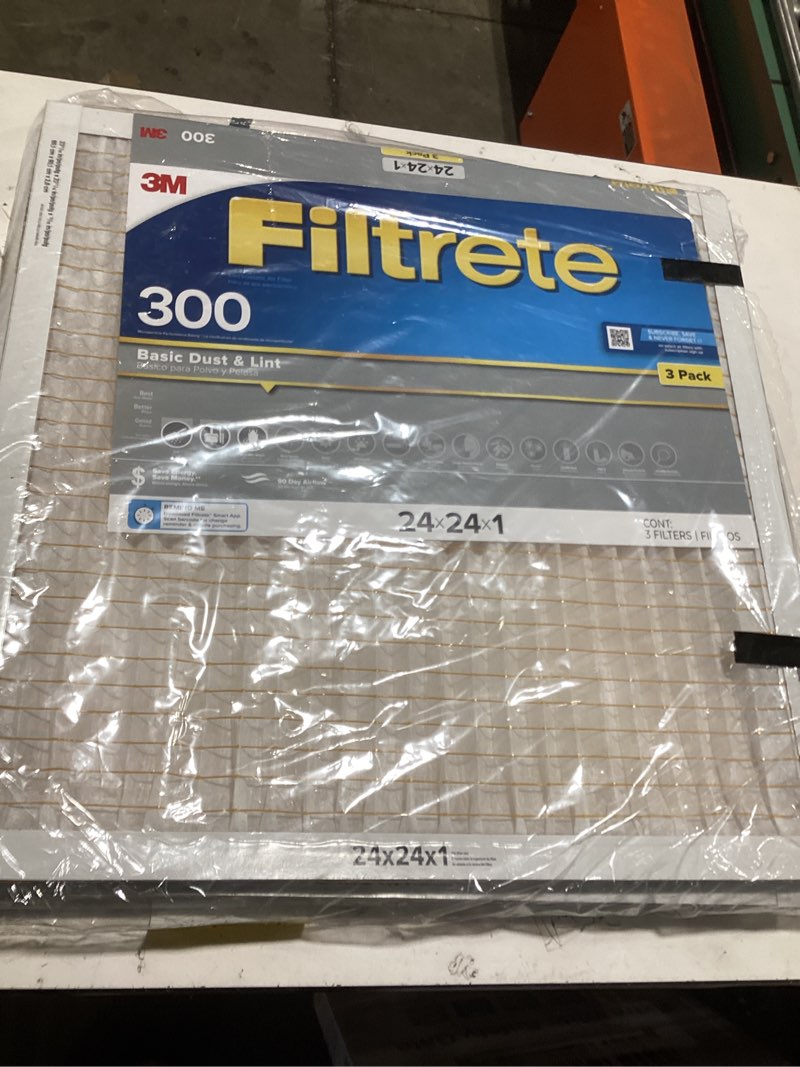 Condition photo showing Good Condition for filtrete 24 x 24 x 1 merv 5 300 mpr basic dust and lint electrostatic air filter 3 -pack