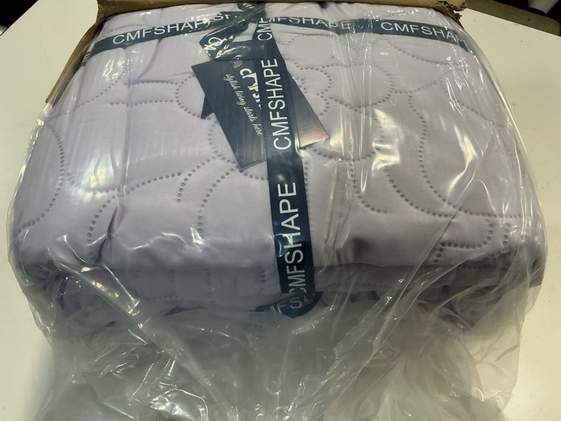 Condition photo showing Good Condition for cmfshape oversized king quilt set bedspread 128x120-lavender california king quilts 3 pcs-lightweight quilted bedding extra large-floral coverlet for all season style5 lavender super king 128