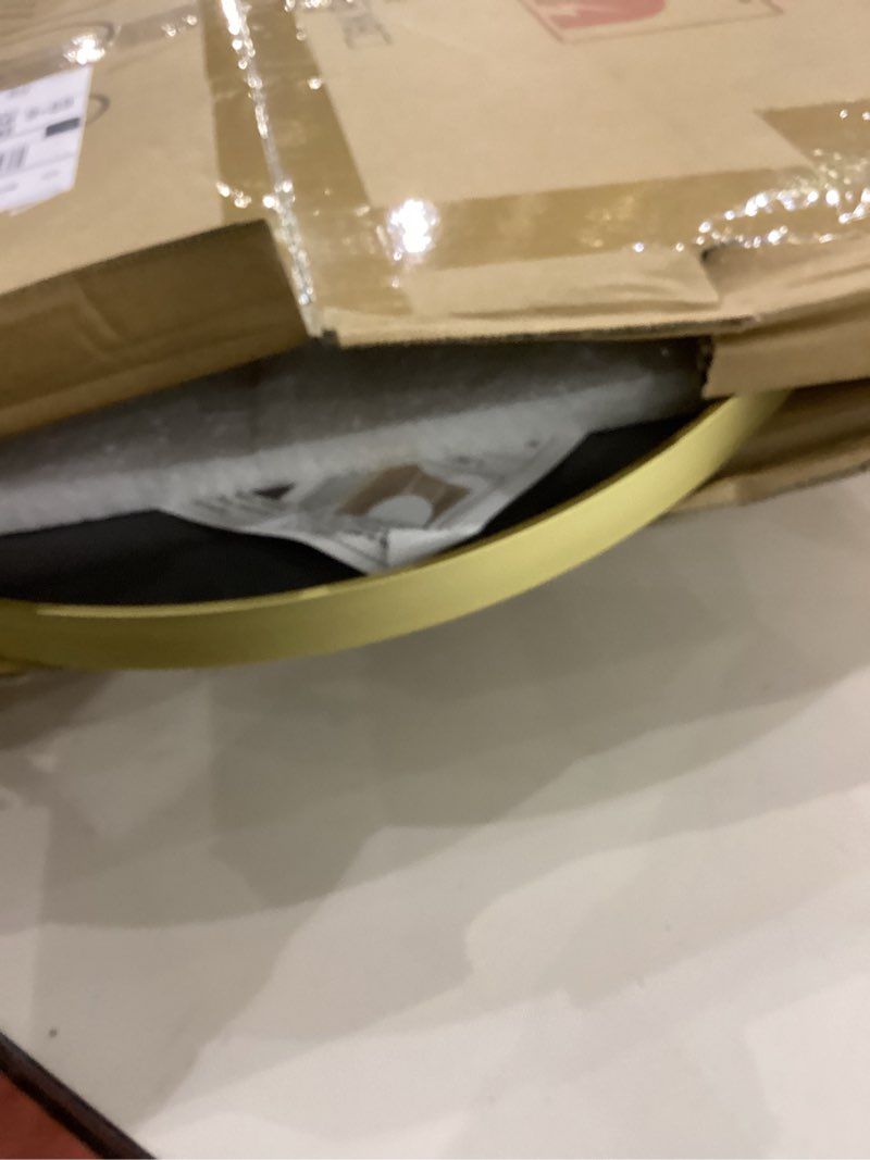 Condition photo showing Good Condition for 20x30 Oval Mirror Round Full Length Wall Mounted Hanging or Against Wall Metal Frame Dressing Make-up Mirrors for Entryway Bedroom Bathroom Living Room 30 20 inch Gold Gold 30"L x 20"W