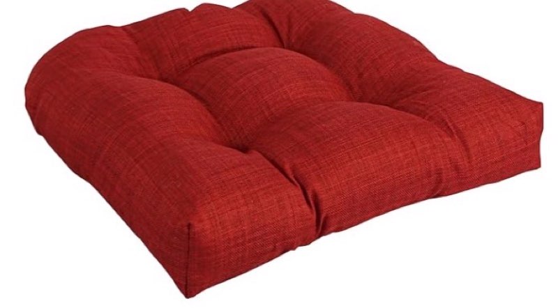 Blazing Needles Indoor/Outdoor Rounded Back Chair Cushion, 19" x 19", Paprika