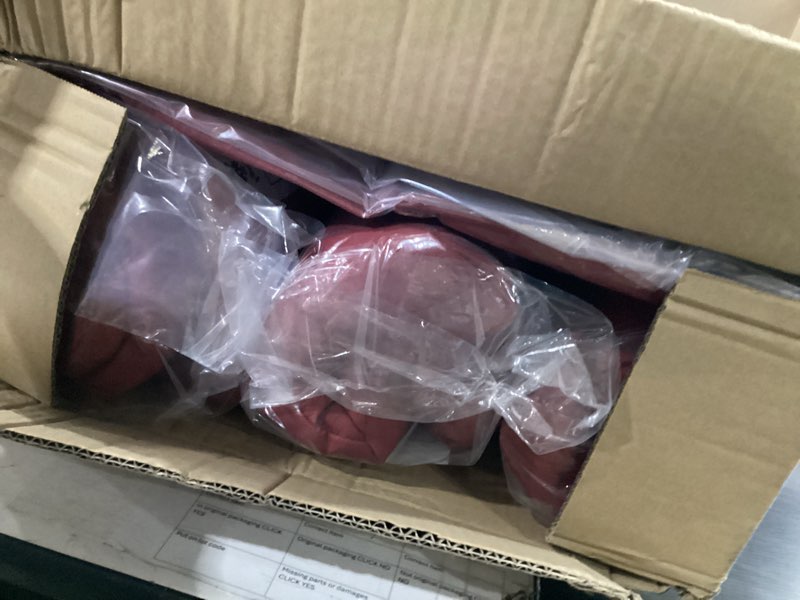 Condition photo showing Good Condition for qilloway outdoor patio wicker seat cushions group loveseat/two u-shape/two lumbar pillows for patio furniture,wicker loveseat,bench,porch,all weather, settee of 5 (red)