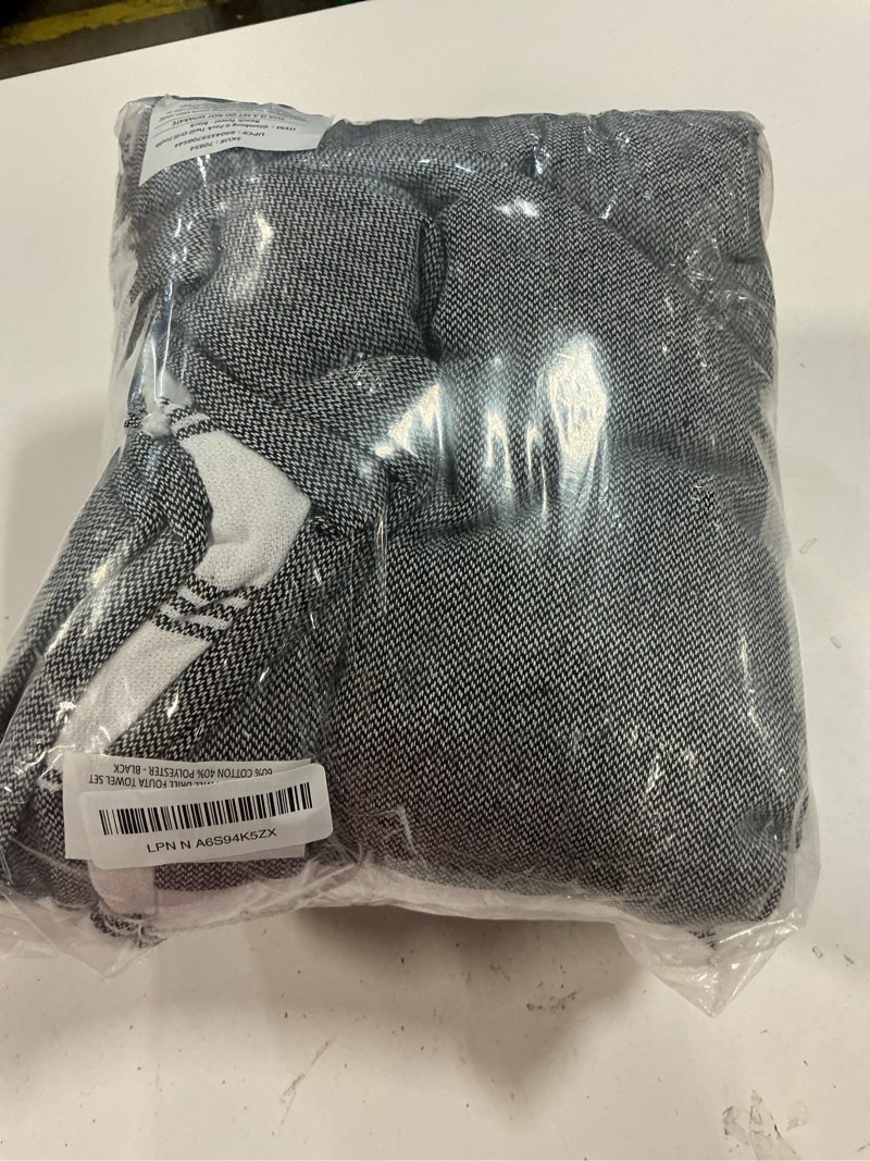 Condition photo showing Good Condition for GLAMBURG Peshtemal Turkish Towel Cotton Beach Towels Oversized 36x71 Set of 6, Cotton Beach Towels for Adults, Soft Durable Absorbent Extra Large Bath Sheet Hammam Towel - Black 6 Pack Black