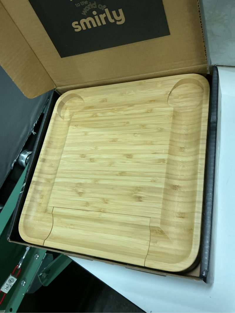 Condition photo showing Good Condition for smirly charcuterie large bamboo cheese board set for serving - house warming gifts for new home, wedding, bridal shower & birthday, for women