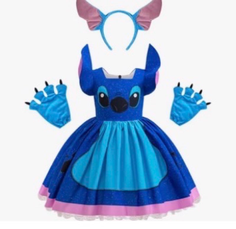 LTOWS Blue Animal Costumes for Girls Hawaiian Dress Up Kids Halloween Outfit With Headband Gloves Ba