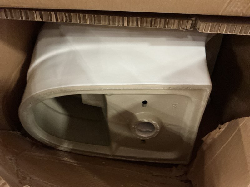 Condition photo showing As Is for WOODBRIDGEE T-0008 Luxury Bidet Toilet, Elongated One Piece Toilet with Advanced Bidet Seat, Chair Height, Smart Toilet Seat with Temperature Controlled Wash Functions and Air Dryer