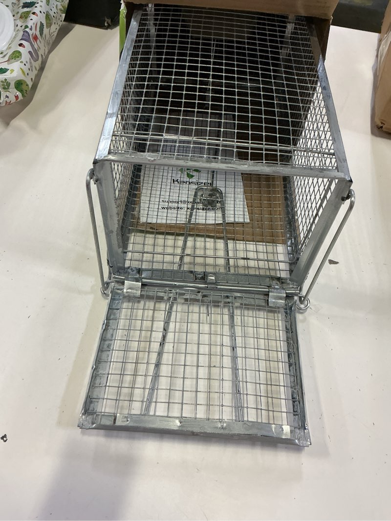 Condition photo showing Good Condition for kensizer animal humane live cage trap that work for rat mouse chipmunk mice voles hamsters and other small rodents, trampa para ratones, catch and release 1pack medium 12" l x 6.5" w x 5" h