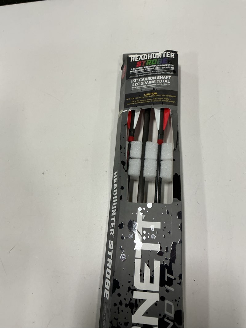 Condition photo showing Good Condition for BARNETT Headhunter Strobe Lighted Crossbow Arrows, 3-Pack of Polycarbonate Half-Moon Nocks, with Multi-Colored Strobe Lights 22"