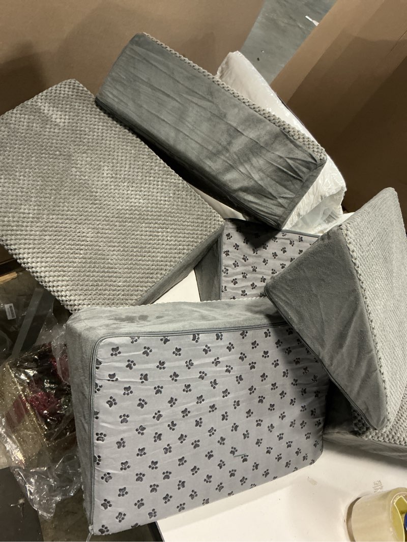 Condition photo showing As Is for Dog Ramp for Stairs, Non-Slip Dog Stairs, Low-Angled Pet Ramps for Small Dogs and Cats, Medium Dogs, Step and Stair Assist for Injured and Older Pets, 3 Pack