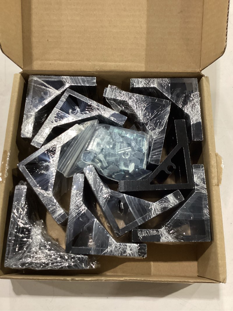 Condition photo showing New/Like New for 20 sets heavy duty 2020 aluminum extrusion corner bracket 20 series v t slot hardware l angle connector with slide nut bolts screw for 2020 8020 2040 extruded aluminum profile 20b-2053p