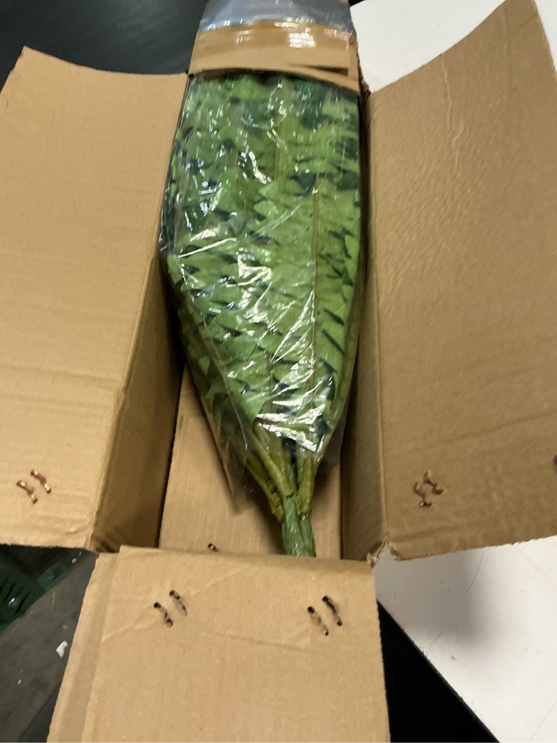 Condition photo showing Good Condition for single silky artificial boston fern bush, 49inch large artificial ferns for outdoors, large faux ferns artificial plants,suitable for decorating office, living room faux greenery,95branches