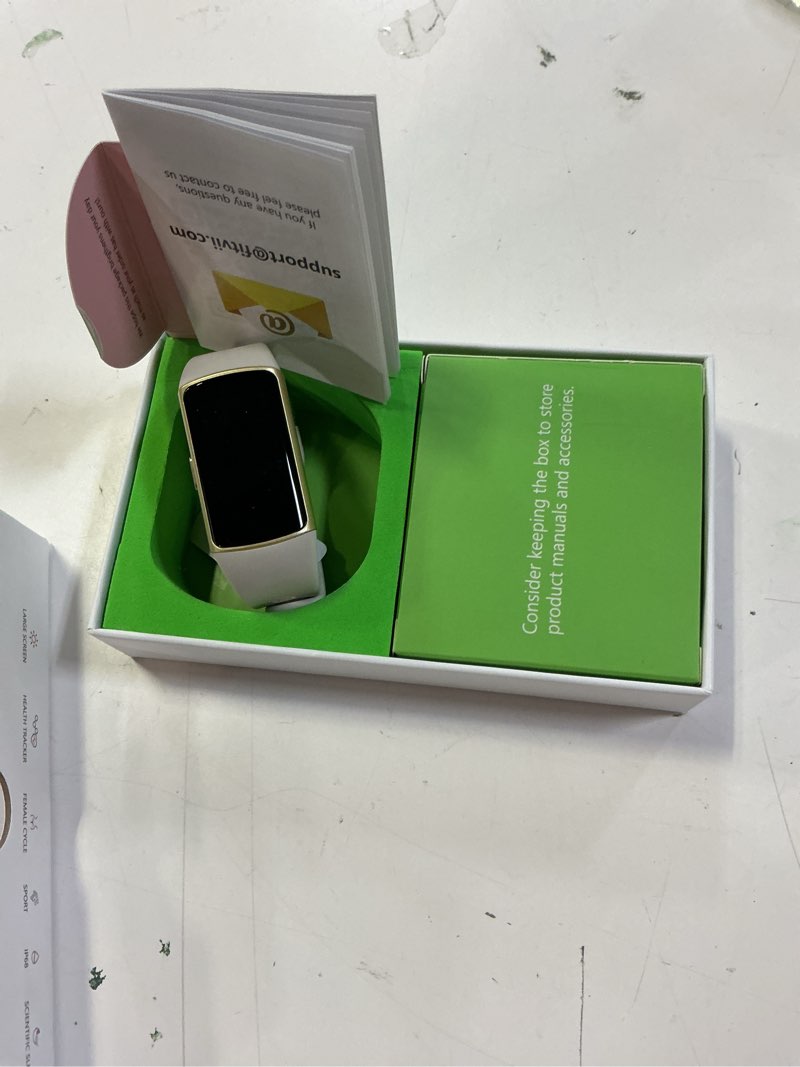 Condition photo showing Good Condition for fitvii fino 2 slim fitness tracker, smart watch with blood oxygen, sleep monitor, 24/7 heart rate & blood pressure, ip68 waterproof health activity trackers with calories step counter for women men white