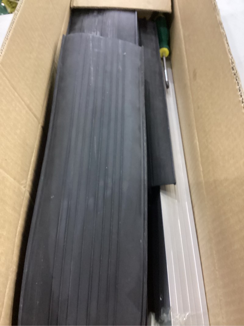 Condition photo showing As Is for Garage Door Seals Bottom Rubber – 10FT EPDM Weatherproof Seal with Pre-Drilled Aluminum Track Retainer Kit, Fits 8-20FT Doors, Rodent Proof, Noise Reducing (1.57" Width, Black) With Aluminum Track - 10 FT