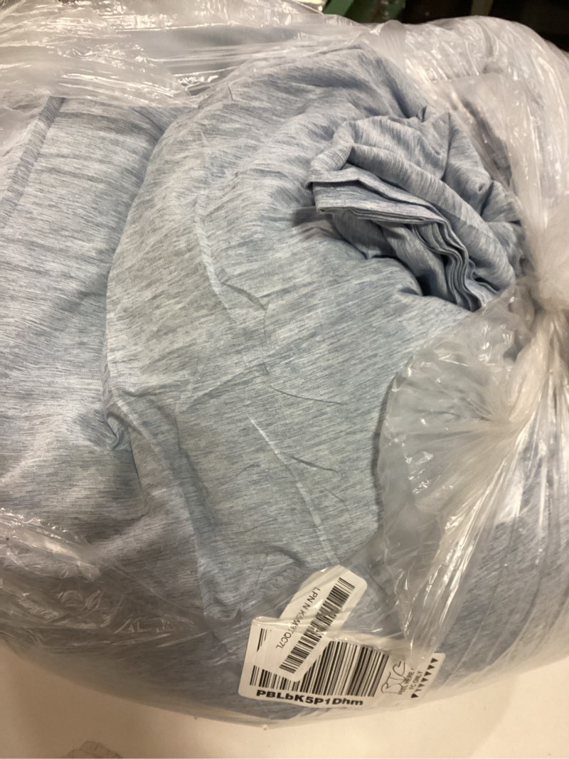 Condition photo showing As Is for CozyLux California King Comforter Set - 3 Pieces Blue Soft Luxury Cationic Dyeing Cal King Size Bedding Comforter All Season, Breathable Lightweight Fluffy Bed Set with 1 Comforter and 2 Pillow Shams Blue California King