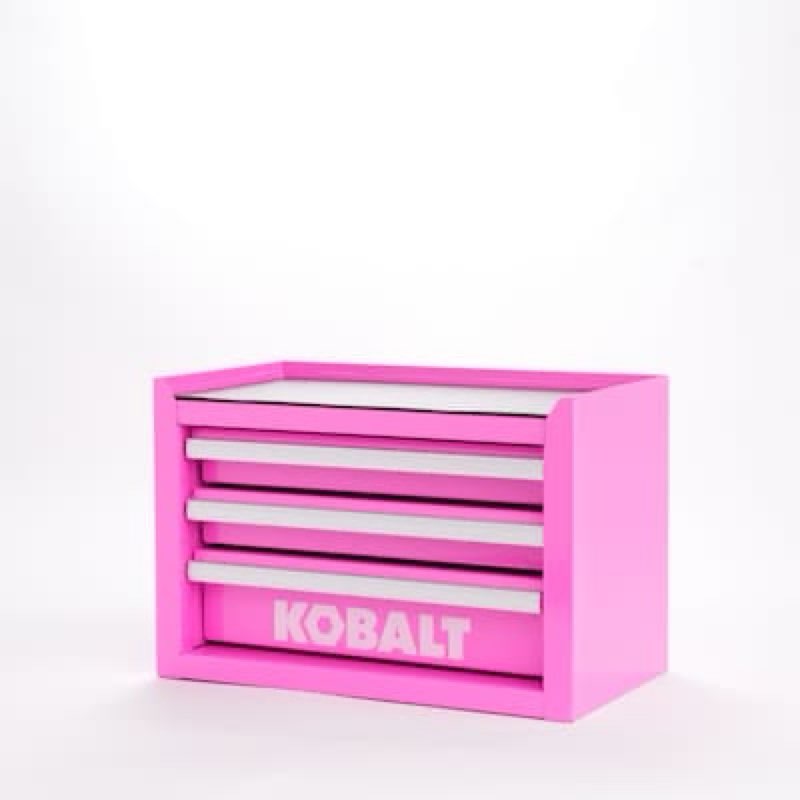 Kobalt Portable Mini Base Toolbox 11.1-in W x 7.36-in H x 6.14-in D 3 -Drawer Hot Pink Steel Tool Box
